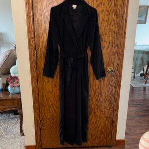 a new day Black Satin Wrap Jumpsuit with Waist Tie